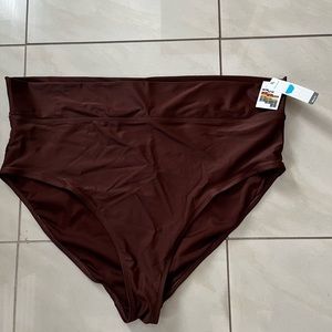 Time and Tru Women’s Brown High Waist Full Bottom Bikini Bottom